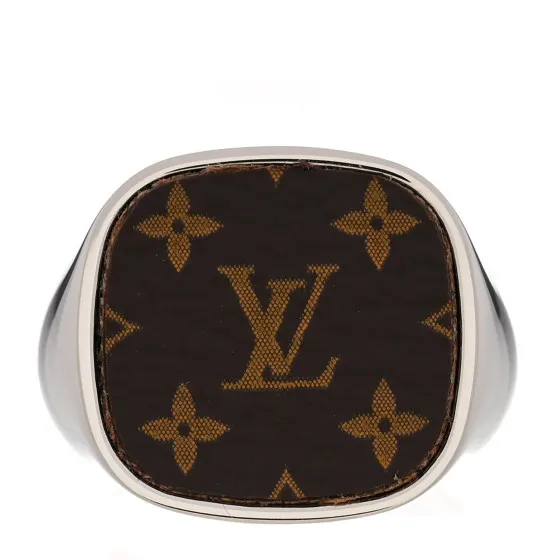 Cheap LOUIS VUITTON Monogram Lock Signet Ring M Silver 0127