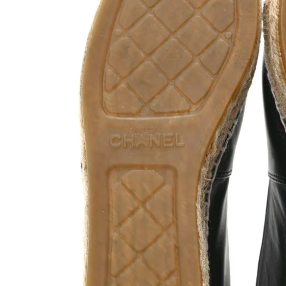 How to buy Cheap CHANEL Lambskin CC Espadrilles 37 Black 0119