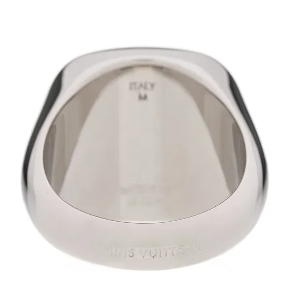 Best Price Cheap LOUIS VUITTON Monogram Lock Signet Ring M Silver 0127