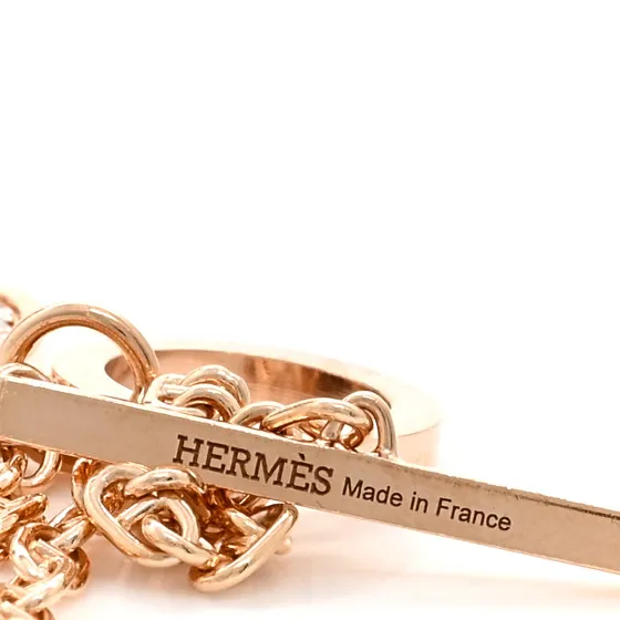 Cheap Authentic Cheap HERMES 18K Rose Gold Diamond Chaine D'Ancre Verso Pendant Necklace SH 0127