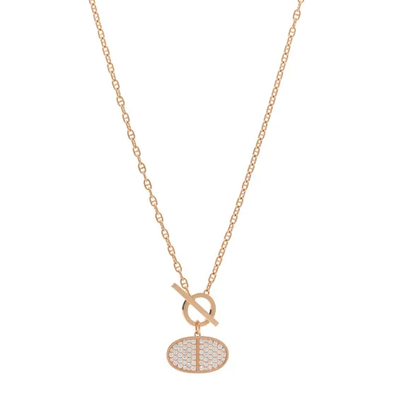 Cheap Authentic Cheap HERMES 18K Rose Gold Diamond Chaine D'Ancre Verso Pendant Necklace SH 0127