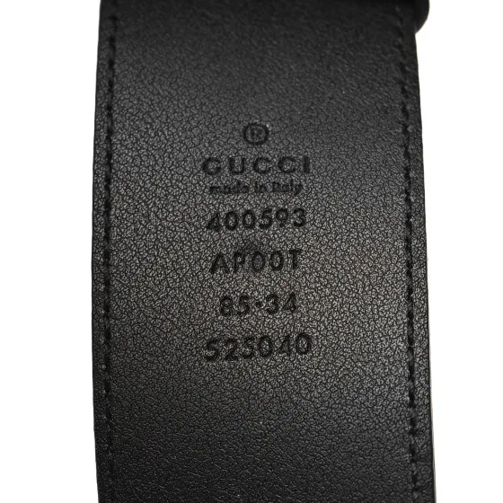 Original Cheap Cheap GUCCI Calfskin Double G 40mm Belt 85 34 Black 0119