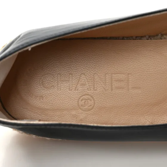 How to buy Cheap CHANEL Lambskin CC Espadrilles 37 Black 0119