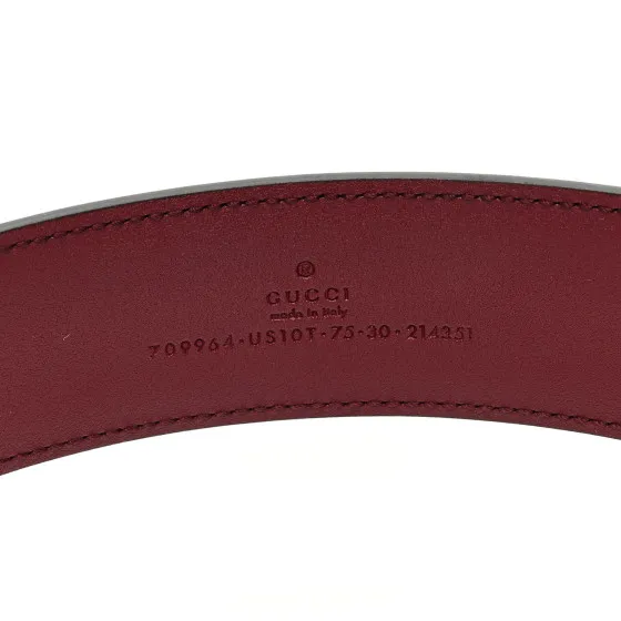 Affordable Cheap GUCCI Ciny Lux Calfskin Patterned Double G 40mm Belt 75 30 Rubicund 0119