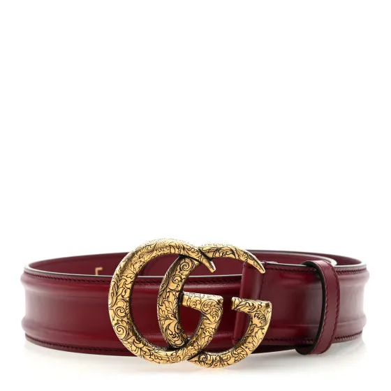 Affordable Cheap GUCCI Ciny Lux Calfskin Patterned Double G 40mm Belt 75 30 Rubicund 0119