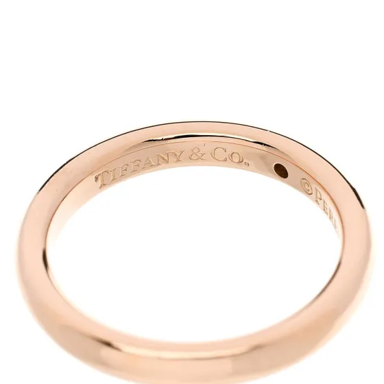 Affordable Cheap TIFFANY 18K Rose Gold Diamond 3mm Elsa Peretti Band Ring 47 4.25 0127