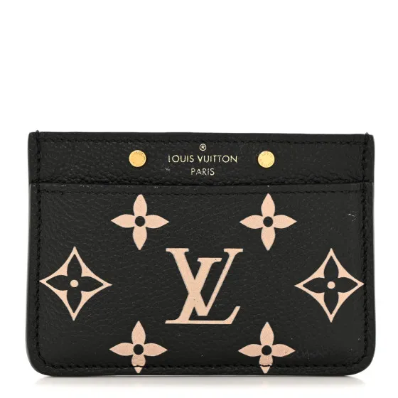 Cheap LOUIS VUITTON Empreinte Card Holder Black Beige 0112